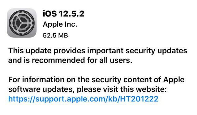 三才镇苹果手机维修分享iOS12.5.2发布，建议所有老苹果用户安装 